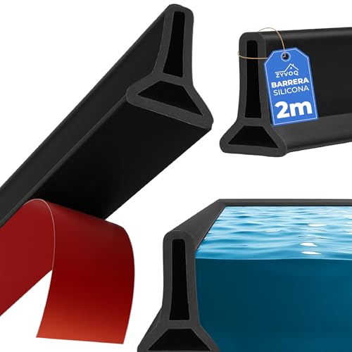 Perfil Silicona Ducha 2 Metros, Copete Encimera Cocina, Borde Plato Ducha, Barrera De Agua, Barrera De Ducha, Barrera Agua Baño, Goma Mampara 50x30mm Negro