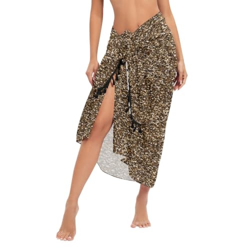 Traje de baño para playa en marrón oscuro que realza tu bronceado con brillo 2