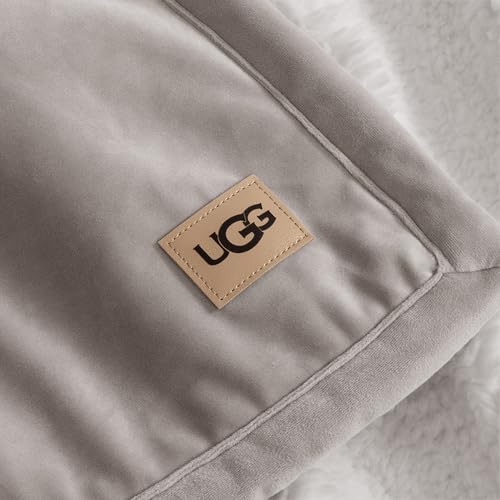 Couvre-lit UGG Bliss Sherpa huître : plaid de lit chaud taille unique
