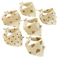 6 Stück Lätzchen Baby Dreieckstuch Baby Halstuch Spucktücher Musselin Verstellbare Lätzchen für Junge und Mädche Saugfähige Sabberlätzchen