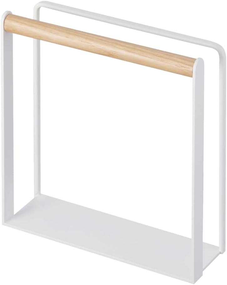 White and Wood Modern Napkin Holder