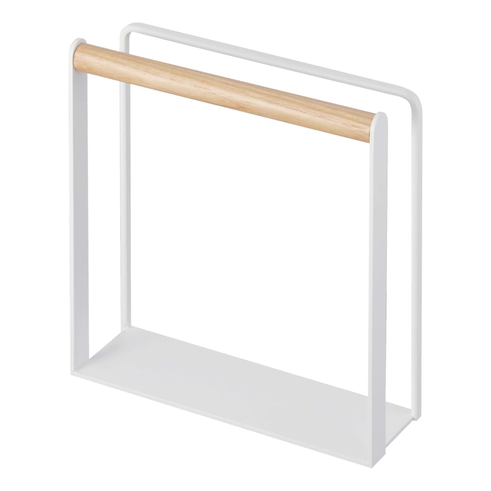 White and Wood Modern Napkin Holder