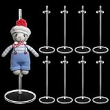 SHILIPAIJC 8 Stück Puppenständer Puppenhalter, Verstellbarer Puppenständerhalter für 9-11 Zoll Puppen, Acryl Puppen Ständer Displayhalter Puppenzubehör Actionfigur Ständer für DIY-Bastelpuppen