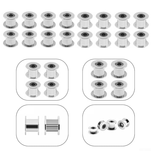 Juego de 8 poleas tensoras, cuenta con diseño de 20 dientes compatible con correas dentadas 2GT y fácil instalación (A)