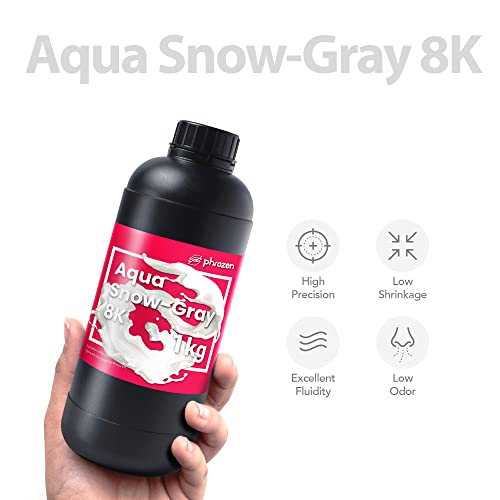Image of phrozen 3D Printer Rapid Resin [Aqua Snow-Gray 8K], 405nm LCD UV-Curing Standard Photopolymer Resin for Highly Detailed Models, Low Odor Not smelly Non-Brittle, Works Best with 8K 3D LCD Printer (1KG)