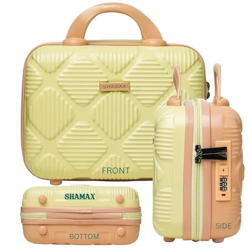 Image of SHAMAX Makeup Vanity Box for Women (ABS Hard Shell) Cosmetic Organizer Case, Travel Makeup Storage Box Meshy Inner Pockets & Dual Zipper Portable Beauty & Toiletry Organizer