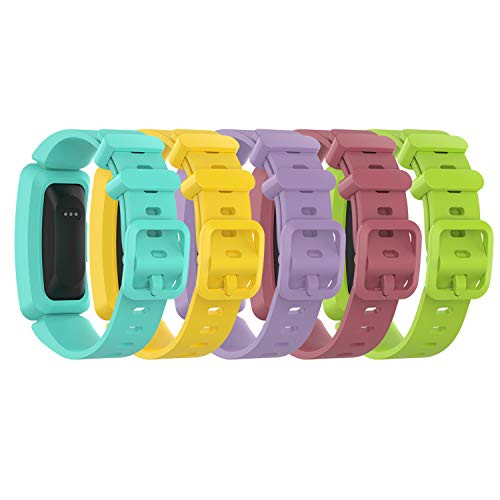 Bands Compatible with Fitbit Ace 2 for Kids 6+ Soft Colorful Silicone Bracelet Watch Bands for Ace 2 Fitness Tracker for Ace 2 Classic Accessory Band (5PackB)