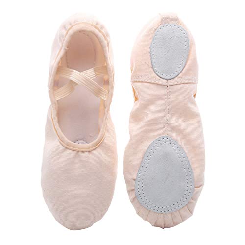 Exceart Canvas Ballet Shoes 1 Pair Dancing Shoes Women's Toddler Leather Ballet Slippers Pink