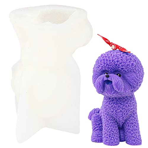 ZGMJ Lot de 2 moules à Bougies Caniche 3D – Moules à Caniche for Glace |Caniche Moule Caniche Fondant Moule Chocolat Bonbons Gâteau Moule De Cuisson for Gâteaux, Pâtisseries Décoration De Gâteaux