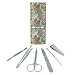 Fish Flying with Birds Pattern Stainless Steel Manicure Pedicure Grooming Beauty Care Travel Kit