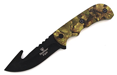 Snake Eye Tactical Skinner Fixed Blade Knife W/ Gut Hook Blade 8.5" Overall Jungle Camo Camping Hunting Fishing Outdoors #TOP1