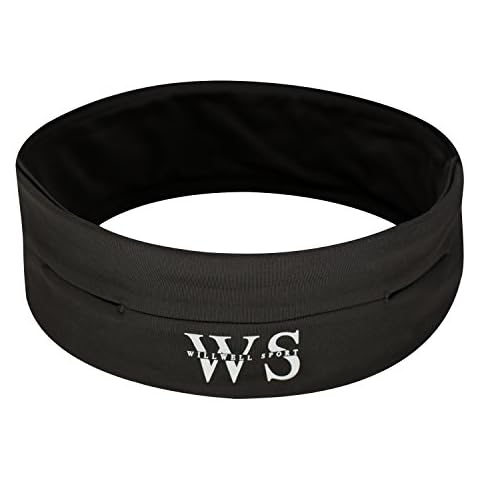 Running Belt - Fitness Belt, Flip Waist Belt with pockets, Waist Pack Belt. Hydration belt.Great for Carrying Keys, Phones, Cards and Cash. Suitable for Men And Women. (Medium-29''-32''Waist) Cover