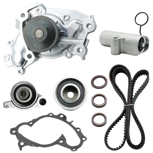 TKT-026 Engine Timing Belt Kit with Water Pump Compatible with 2001-2010 Highlander Camry Sienna Solara & Lexus ES300 RX330 RX400h 3.0L 1MZFE/3.3L 3MZFE V6 DOHC 24V