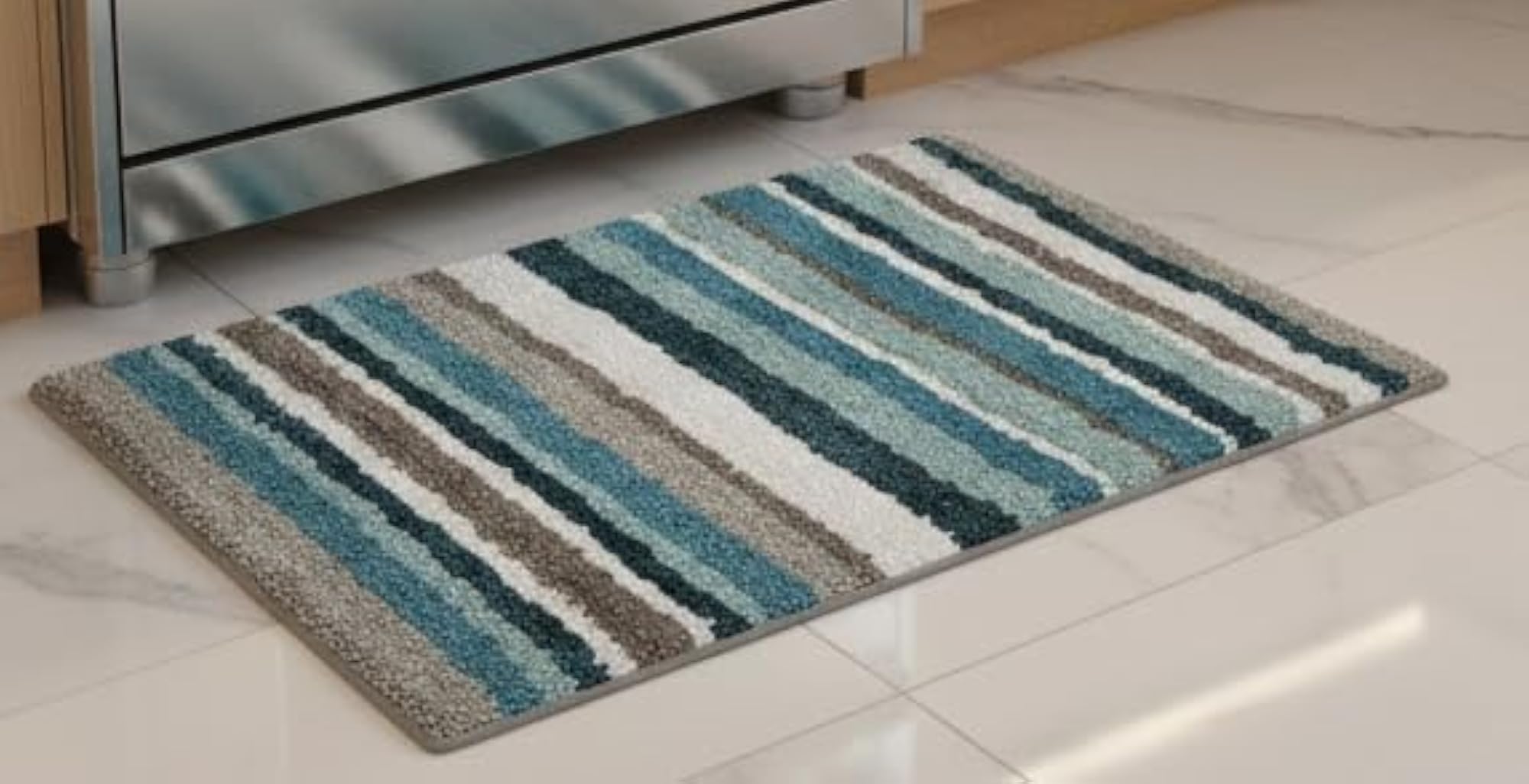 Microfiber Bath Mat with Latex Backing, Soft and Absorbent