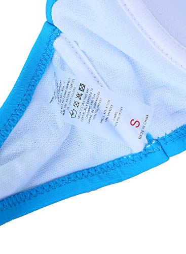 EVALESS biquíni de duas peças tomara que caia push up, roupa de banho com enchimento, Aa Blue, M