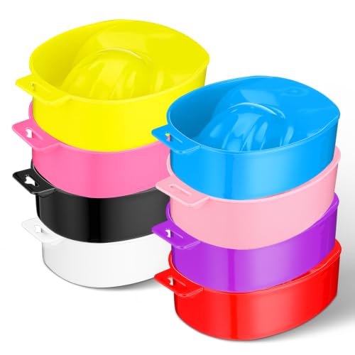 Image of Nail Soaking Bowl Acetone Proof, 8PCS Nail Polish Powder Removal Tray Manicure Bowl Soaker Set for Art Fake Polishing Remover Treatment, Manicure Soaking Tool