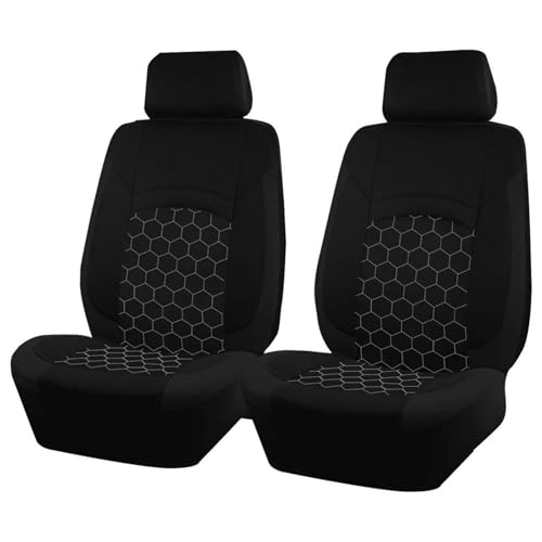 Housses de siège auto football noir en polyester alvéolé compatibles auto et SUV (2 PCS)