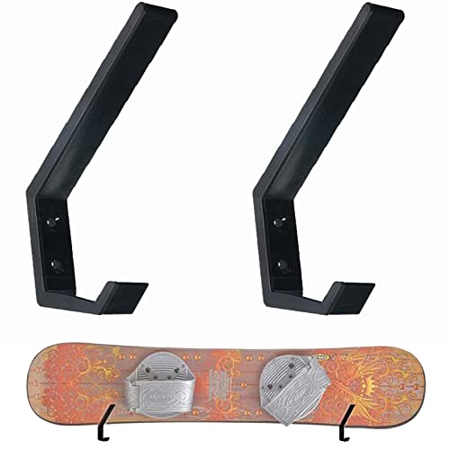 Pmsanzay Paquete de 2 ganchos para colgar en la pared para snowboard, para organizar tus bastones de esquí, botas, cascos, bolsos, gafas, guantes y más equipos, fácil de instalar, sin tabla