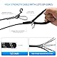 LOQATIDIS 3 in 1 Hund Tie Out Kabel, 15m 30m Portable Overhead Trolley System, reflektierende Hundeleine für Hof Camping Parks Training Laufen Wandern Outdoor, mit großer Kapazität Schultertasche