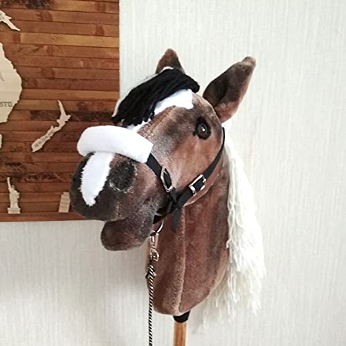 Black halter for hobby horse stick horse - Hobby horse accessory