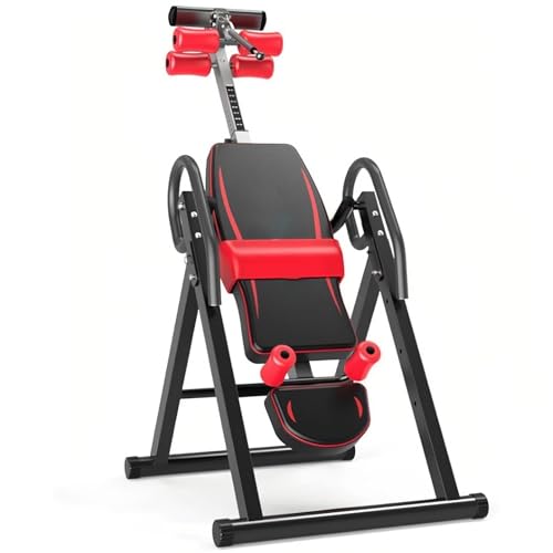 Tavolo a inversione per alleviare il dolore alla schiena, capacità 150 kg, con cintura di sicurezza e comodi supporti per caviglie, ideale per terapia del dolore e allenamento della forza