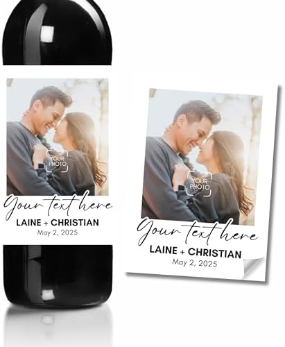 Personalized Photo Wine Bottle Labels, Save The Date, Anniversary...
