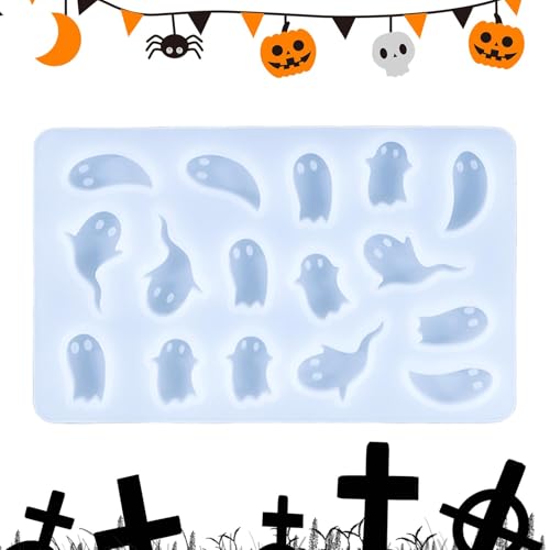 Moldes de aretes de Halloween para resina, moldes de silicona de fundición de resina, moldes de epoxi para aretes, molde de llavero para hacer joyas, moldes de resina, fantasma de Halloween,