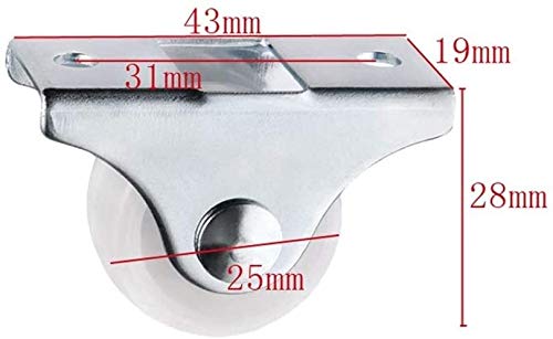 SOTECH Set van 8 Kastwielen TRIER ( 30 mm, voor zijmontage, donkergrijs) Bokwiel, stil en vloervriendelijk, Ideaal voor bedkasten en vloerlades