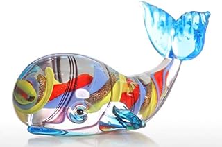 Tooarts Colorful Whale Gifts Glass Ornament Animal Figurine Handblown Office Decor Multicolor