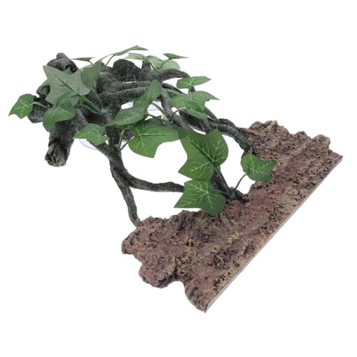 HEMOTON Aquarienast Aus Kunstharz Für Reptilien-terrarien Kletter-deko Für Schlangen Und Echsen Mit Saugnapf Für Terrarium-bedachung Realistische Deko Für Aquarien Und Reptilienbecken