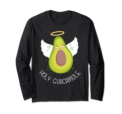 Holy Guacamole Funny Avocado Fruit Guacamole Loverl Apparel Manche Longue