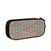 Trousse Mur de Briques Motif géométrique, Enfants Trousse Garçons Trousse à Crayons Filles Grands Compartiments Sac à Crayons pour Le Bureau De L'école
