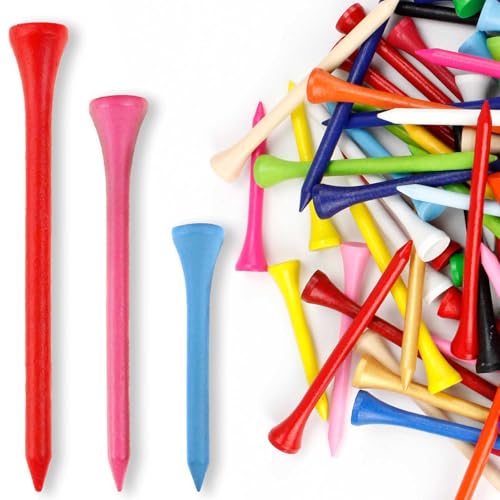 Kofull 150Pcs Golf Tees Wood, 3-1/4', 2-3/4' &Amp; 1-1/2' 50Pcs Each Size, Stable And Reliable Professional Wooden Golf Tees, Reduce Friction &Amp; Side Spin