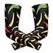 Seamless Colorful Peppers Yellow Red Green Pepper on Dark Black 1 Pair Cooling Sports Arm Sleeves, Cover Uv Sun Protection Warmer for Sports Men Women Running Golf Cycling Riding Jogging