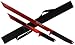 2 PC 27" Ninja Machete Sword Zombie Tactical Survival Katana Durable Knife Set (Red)