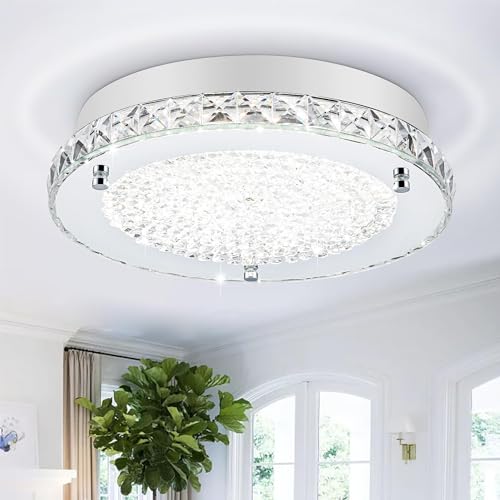 Auffel Crystal Flush Mount Ceiling Light Fixture 13.8