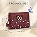 Energather Small Womens Wallets, PU Leather Small Credit Card Holder for Women and Girls, Fashionable Womens Small Wallet with Metal Butterfly for Shopping, Travelling, Dating (black)