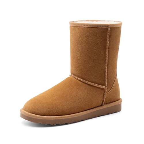 Bruno Marc Mens Winter Boots Cold Weather Outdoor Casual Warm Suede Faux Fur Lining FuzzyClassic Short Boots Size 10 Chestnut BMUMSB2501