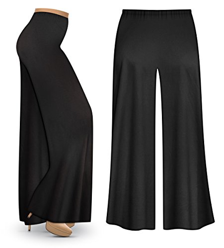 Black Poly/Cotton Jersey Knit Wide Leg Plus Size Supersize Palazzo Pants 4X #TOP1