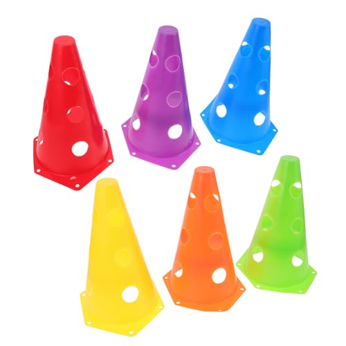 LOORGVEL 6 Piezas Conos de Entrenamiento para Agilidad Fútbol y Baloncesto de Conos Plásticos Perforados para Prácticas Deportivas y Ejercicios al Aire