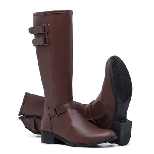 Bota Montaria Feminina Cano Longo (36, CAPUCCINO)