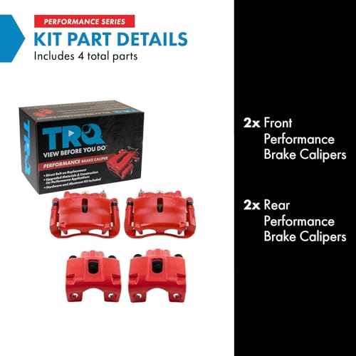 Image of TRQ Performance Front and Rear Brake Caliper Set Compatible with 05-08 Ford F-150 06-08 Lincoln Mark LT