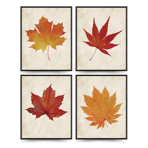ETVISO-Fall-Wall-Decor-Set-of-4-Vintage-Maple-Leaf-Wall-Art-Prints-Rustic-Autumn-Fall-Decor-for-Thanksgiving-Home-Gallery-Living-Room-Bedroom-8x10-Unframed ETVISO Fall Wall Decor Set of 4 Vintage Maple Leaf Wall Art Prints Rustic Autumn Fall Decor for Thanksgiving Home Gallery Living Room Bedroom 8×10 Unframed