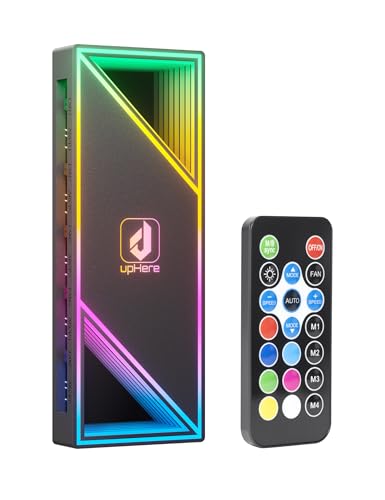 upHere ARGB-Controller für PC,5V 3-Pin PWM Temperaturregelung,Drahtloser Fernbedienungshub,ARGB Hub,Fan Hub,RGB Controller PC für Gehäuselüfter,RGB-Beleuchtungssynchronisation,P12PARGB-BK