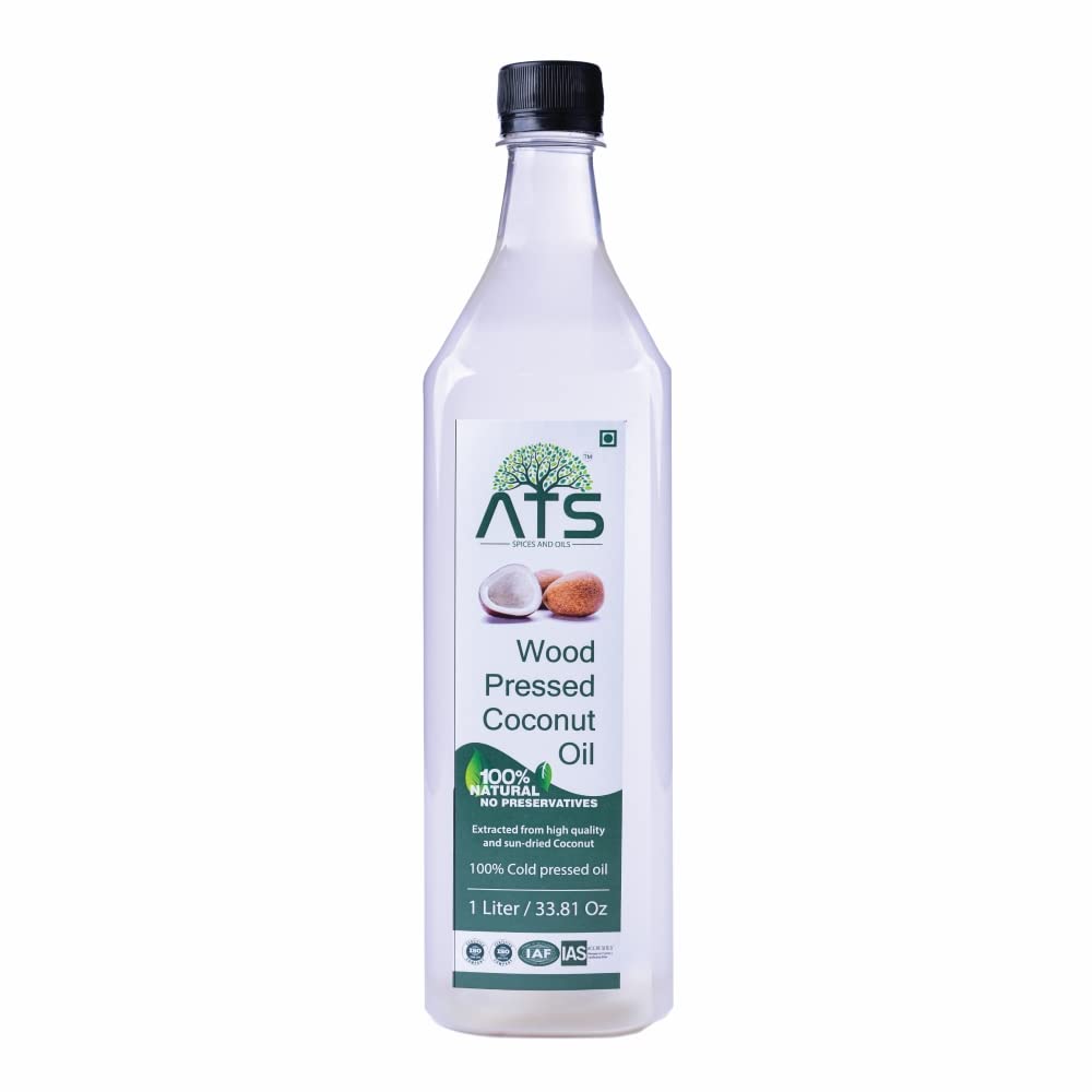 ATS 100% Wood Pressed Coconut Oil 1 Litre Pet Bottle, Kacchi Ghani/Mara Chekku, Coconut Oil, Natural, Chemical-Free, Wood Pressed Coconut Oil for Cooking, Hair and Consumtion (B0BHNT8TP5) Amazon Price History, Amazon Price Tracker