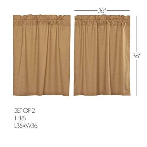 VHC-Brands-Simple-Life-Flax-Khaki-Country-Farmhouse-Kitchen-Window-Curtain-Tier-Set-of-2-L36xW36 VHC Brands Simple Life Flax Khaki Country Farmhouse Kitchen Window Curtain Tier Set of 2 L36xW36