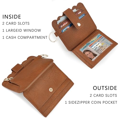 Image of Wristlet Wallet for Women with Keychain - RFID Card Holder Small Wallet Wristlet with Key Ring