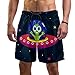 Pantaloncini da Spiaggia da Uomo Cartone Animato Astronave aliena Costume da Bagno per tavola da Bagno