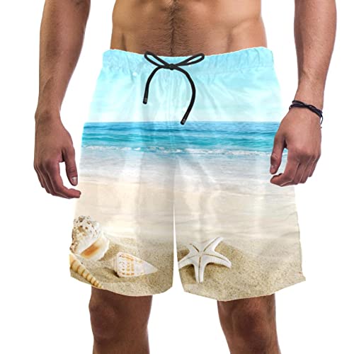 Short de plage à séchage rapide JDEZ pour hommes motif mer