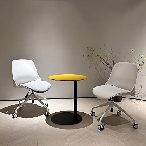 Beeandee Foldable Armless Home Office Chair Within 5 Minutes Completely Easy Installation With Adjustable Height And 360 Degree Universal Wheels, Armless Cute Modern Chair For Office(White) #TOP5